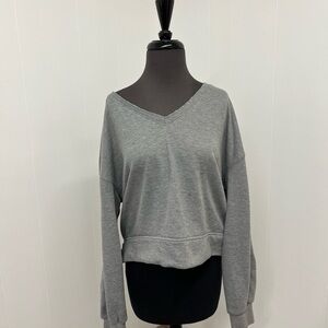 Gray V-Neck Sweatshirt